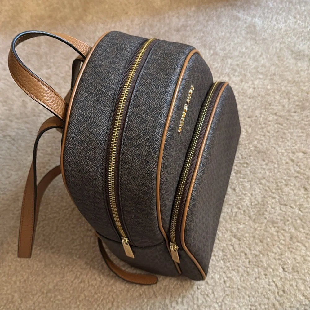 Michael Kors Brown Monogrammed Backpack - Picture 6 of 13